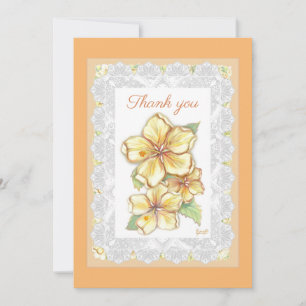 Tarjeta De Agradecimiento Hibiscus & lace YELLOW