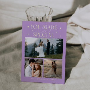 Tarjeta De Agradecimiento Hiciste Especial Foto de Boda Wisteria