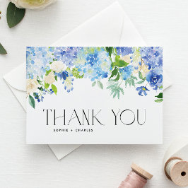 Tarjeta De Agradecimiento Hidrangea azul Boda floral