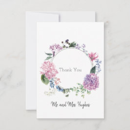 Tarjeta De Agradecimiento Hidrangea flor de flores con tema boda Gracias