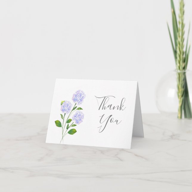 Tarjeta De Agradecimiento Hidrangea Hidracusia Estrellas florales (Anverso)