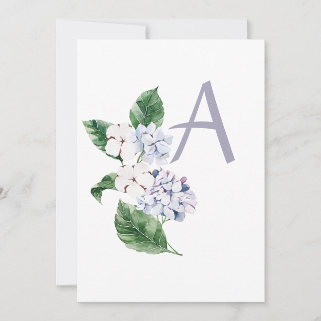 Tarjeta De Agradecimiento HIDROANGEA de primavera con carta personalizable (Anverso)