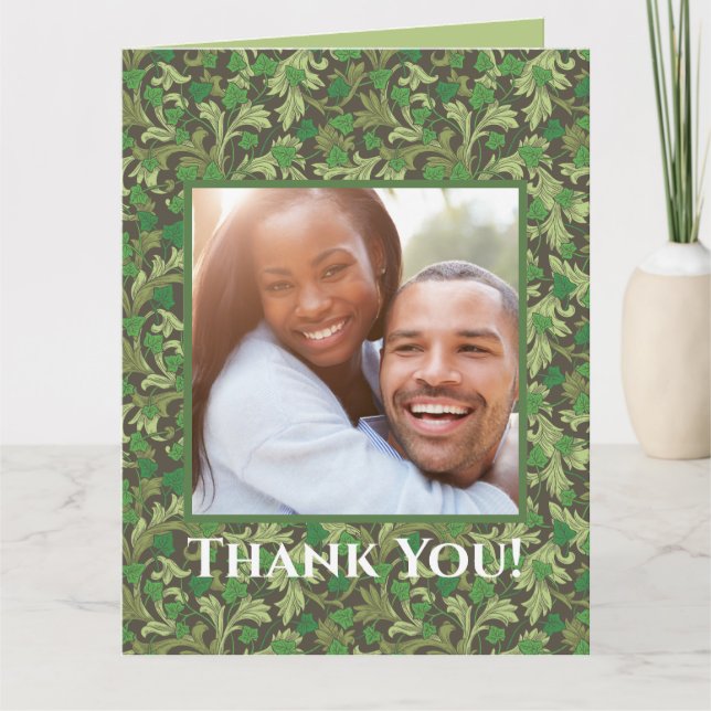 Tarjeta De Agradecimiento Hiedra verde victoriana creciendo en enrejado (Anverso)