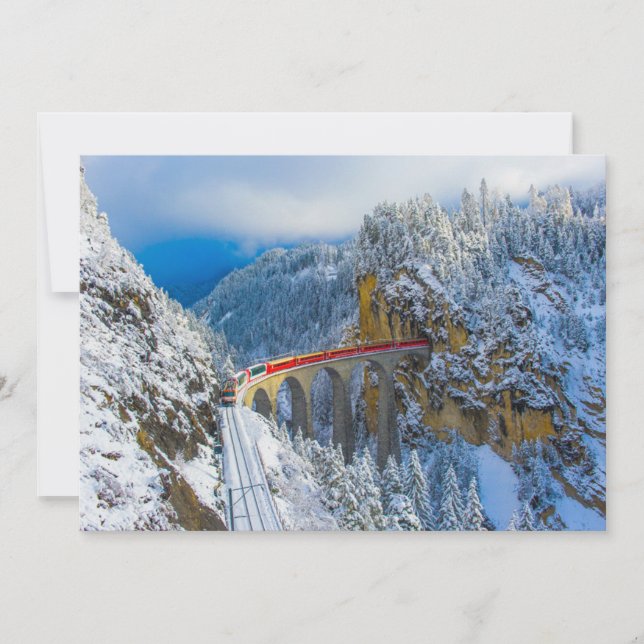 Tarjeta De Agradecimiento Hielo y nieve | Bernina Express, Suiza (Anverso)