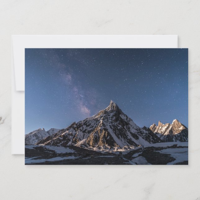 Tarjeta De Agradecimiento Hielo y nieve | Glaciar Baltoro Vía Láctea, Pakist (Anverso)
