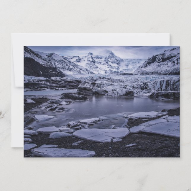 Tarjeta De Agradecimiento Hielo y nieve | Glaciar Sólheimajökull, Islandia (Anverso)