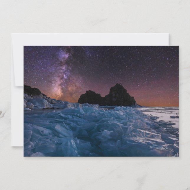 Tarjeta De Agradecimiento Hielo y nieve | Lago Baikal, Siberia, Rusia (Anverso)