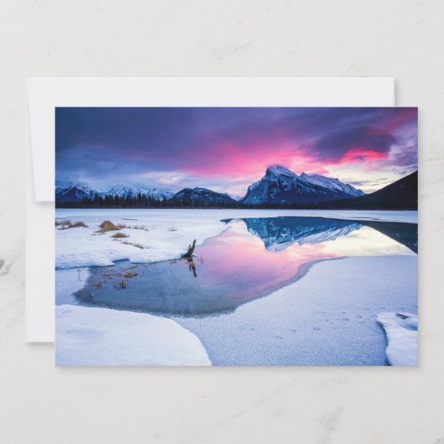Tarjeta De Agradecimiento Hielo y nieve | Mt. Rundle, Canadá (Anverso)
