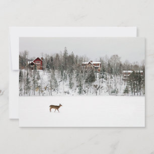 Tarjeta De Agradecimiento Hielo y nieve   Venado en Quebec de nieve, Canadá