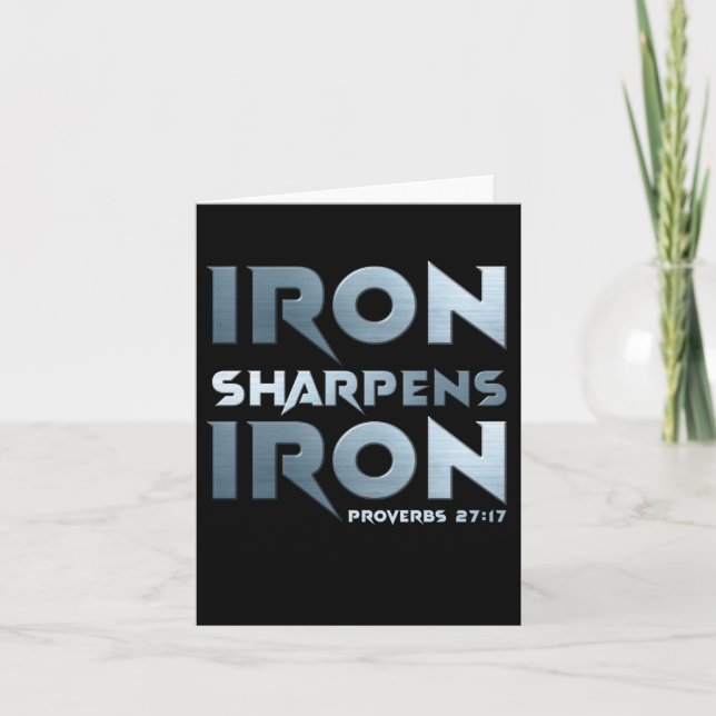 Tarjeta De Agradecimiento Hierro Sharpens Hierro - Proverbio cristiano para  (Anverso)