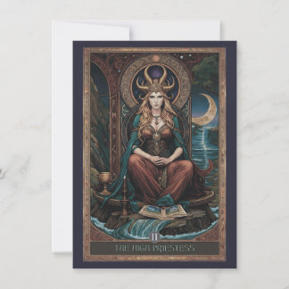 Tarjeta De Agradecimiento High Priestess Tarot Art Flat Thank You Card