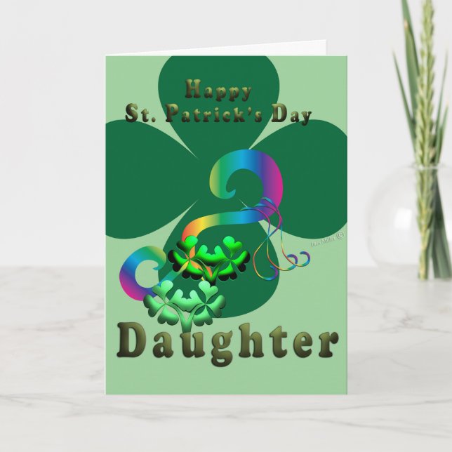 Tarjeta De Agradecimiento Hija afortunada del trébol Shamrock clover St. Pat (Anverso)