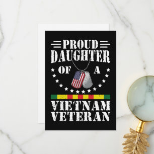 Tarjeta De Agradecimiento Hija Orgullosa De Un Veterano De Vietnam Regalo Pa
