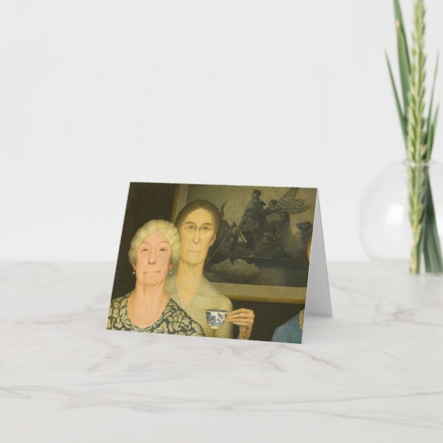 Tarjeta De Agradecimiento Hijas de la revolución por Grant Wood (Anverso)