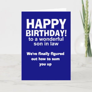 Tarjeta De Agradecimiento hijo de cumpleaños en la ley