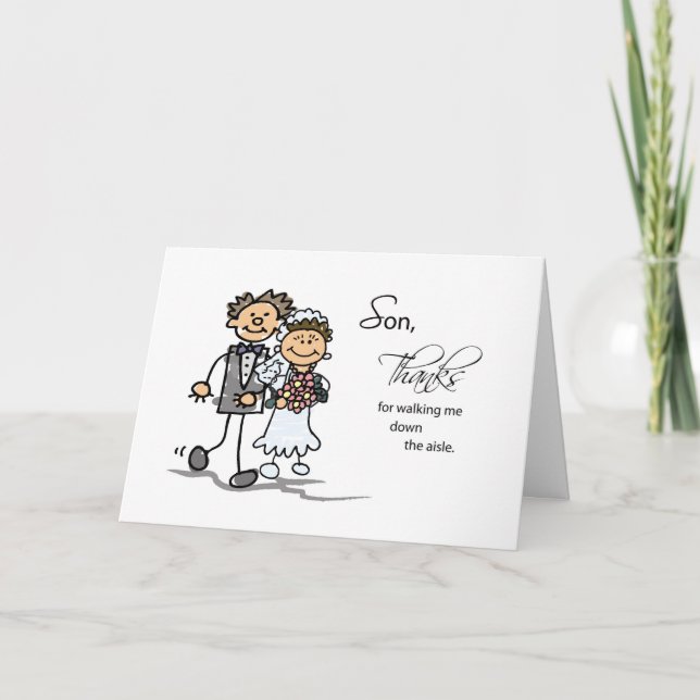 Tarjeta De Agradecimiento Hijo, gracias por caminar conmigo por el pasillo h (Anverso)