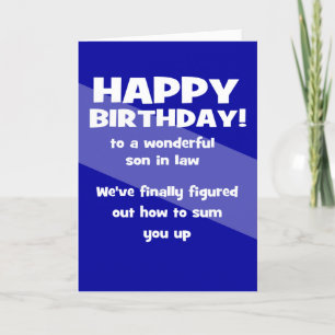 Tarjeta De Agradecimiento hijo gracioso en la ley feliz cumpleaños