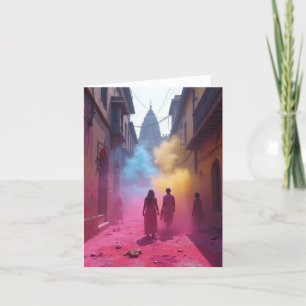 Tarjeta De Agradecimiento HINDU Por qué perseguir arcoíris cuando hay HOLI