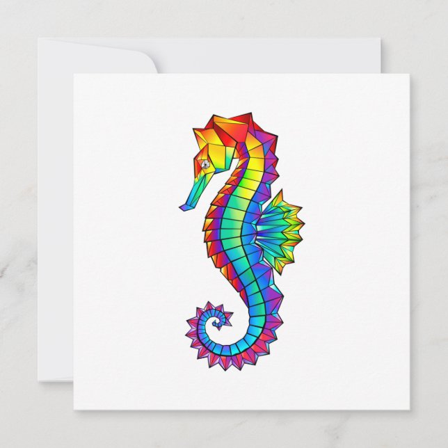 Tarjeta De Agradecimiento Hipoahoría marino poligonal arcoiris (Anverso)