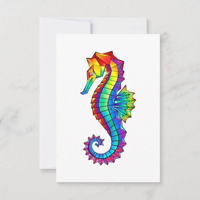Tarjeta De Agradecimiento Hipoahoría marino poligonal arcoiris (Anverso)