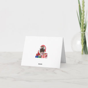 Tarjeta De Agradecimiento Hipopótamo Moo Deng para Feliz Navidad 