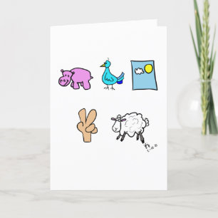 Tarjeta De Agradecimiento Hippo Bird Day Two Ewe
