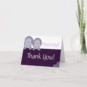 Tarjeta De Agradecimiento ¡Hippo Hippo Hooray!