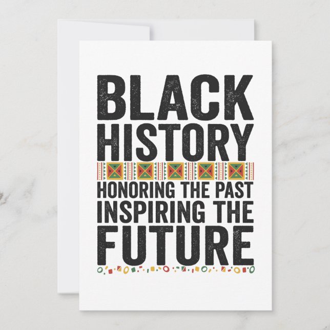 Tarjeta De Agradecimiento Historia negra honra al pasado inspirando el futur (Anverso)