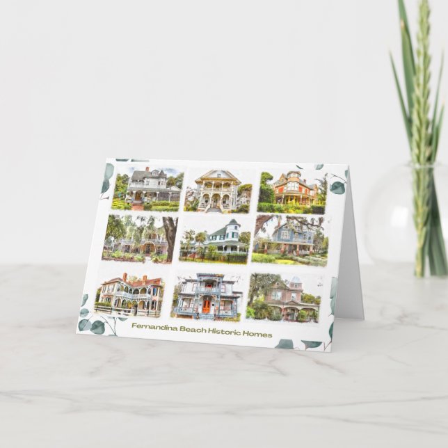 Tarjeta De Agradecimiento Historic Homes of Fernandina Beach 5x7 Note Card (Anverso)