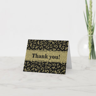 Tarjeta De Agradecimiento Hito 45 Patrón de número aleatorio negro/oro