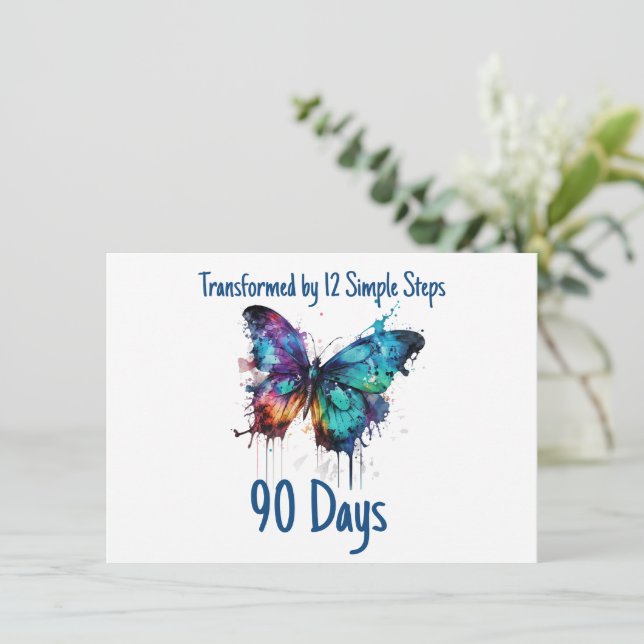 Tarjeta De Agradecimiento Hito personalizar transformado por 12 pasos simple (Anverso de pie)