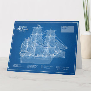 Tarjeta De Agradecimiento HMS Bounty - Planes de trazado de buques ABD