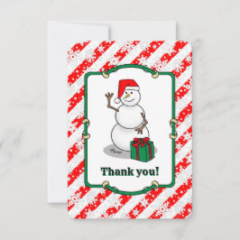 Tarjeta De Agradecimiento Ho Ho Ho Ho Ho Feliz Navidad Santa Cute Snowman