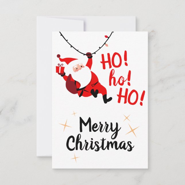 Tarjeta De Agradecimiento HO ho Ho! Merry Christmas Flat Card (Anverso)