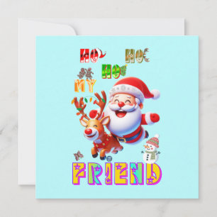 Tarjeta De Agradecimiento Ho Ho Ho Mi Querido Amigo