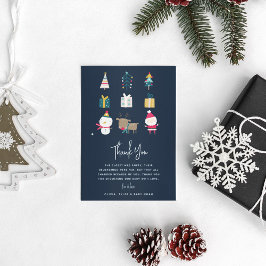 Tarjeta De Agradecimiento HO HO HO Navidades Pareja de Baby Shower