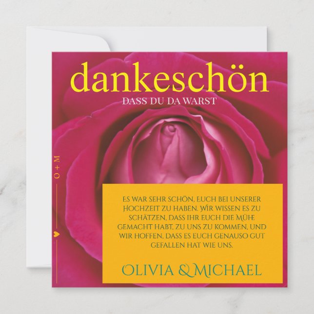 Tarjeta De Agradecimiento Hochzeit Dankeskarte auf deutsch (Anverso)