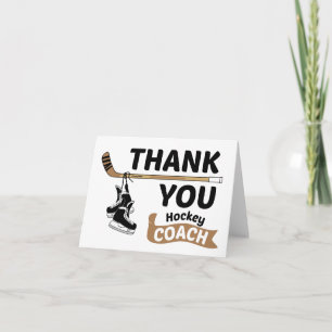 Tarjeta De Agradecimiento Hockey Gracias a entrenadores patines y palos