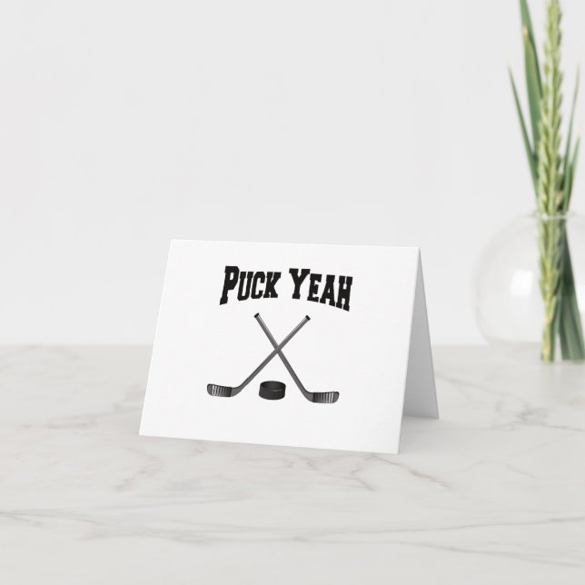 Tarjeta De Agradecimiento Hockey Puck Yeah (Anverso)