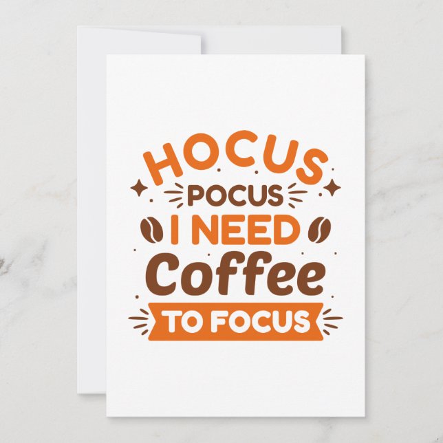 Tarjeta De Agradecimiento Hocus Pocus Necesito Café Para Enfocarme (Anverso)
