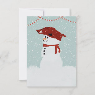 Tarjeta De Agradecimiento Hog Gorra Snowman