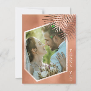 Tarjeta De Agradecimiento Hoja de Palma Lujuriosa Fotografía de Boda Terra C