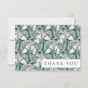 Tarjeta De Agradecimiento Hoja de Palma Monstera Tropical