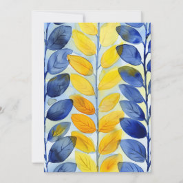 Tarjeta De Agradecimiento Hojas amarillas y azules
