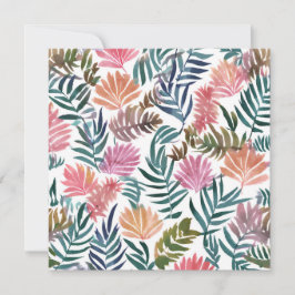 Tarjeta De Agradecimiento Hojas Botánicas Acuarela | Floral Colorido Lindo