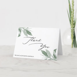 Tarjeta De Agradecimiento Hojas Botánicas de Vegetación Gracias