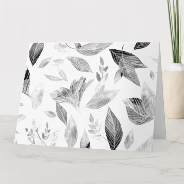 Tarjeta De Agradecimiento Hojas caídas de agua 8 (Anverso)