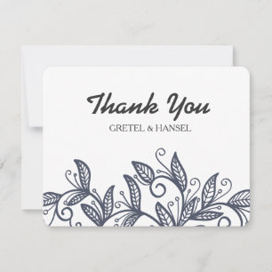 Tarjeta De Agradecimiento hojas de doodle