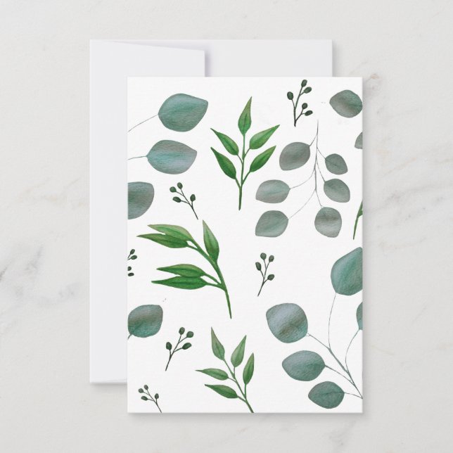 Tarjeta De Agradecimiento Hojas de eucalipto (Anverso)