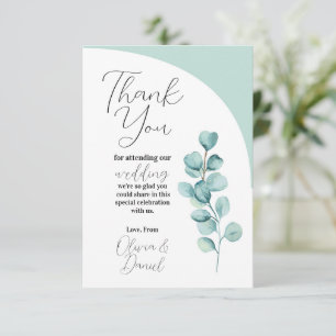 Tarjeta De Agradecimiento Hojas de eucalipto Gracias Boda boda Menta